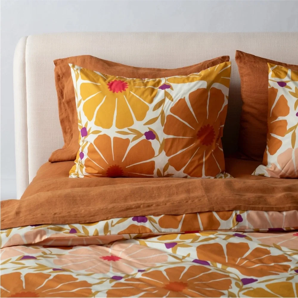 Schoolhouse Sunburst Floral F/Q Duvet Cover